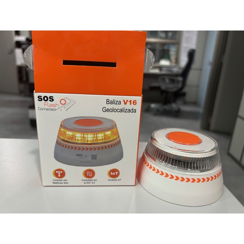 SOS FLASH BALIZA V16 GEOLOCALIZADA